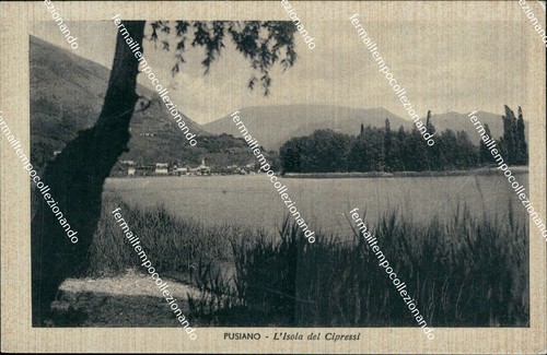 Bs34 cartolina pusiano isola - pusiano, l'isola