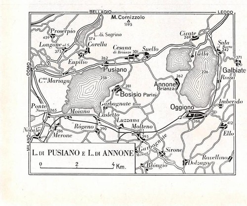 Carta geografica antica - , lago